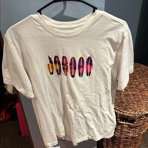 Jordan Cream T-Shirt with Vibrant Lettering